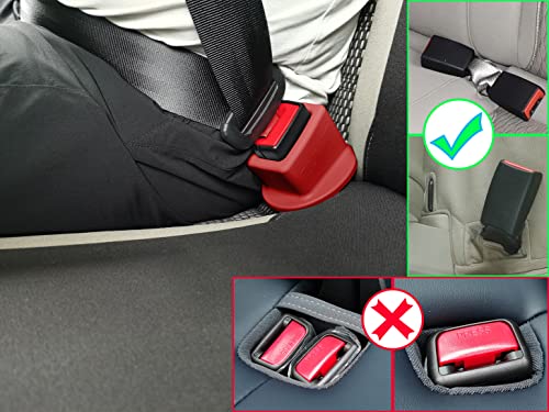 Image of Seat Belt Buckle Holder - Easy Access to The Buckles of Rear Seats - Plug The Seat Belt in with Only One Hand - Friendly to Kids, and Passengers with Special Needs (Red x2)