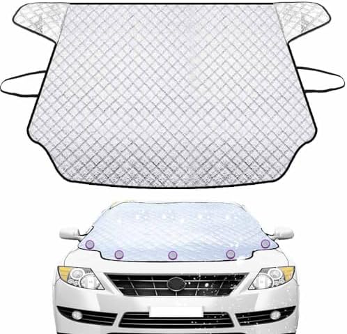 Frontscheibenabdeckung Winter, 153 * 125CM Windschutzscheibenabdeckung Auto Abdeckplane Winter Scheibenabdeckung Auto Winter Groß Die Gegen Schnee, EIS, Frost, Staub, Sonne