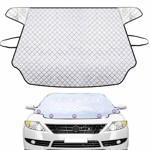 Parabrezza da gelo, 153 x 125 cm, copertura per parabrezza auto, neve, ghiaccio, neve, sole, UV, polvere, acqua, protezione per auto e SUV