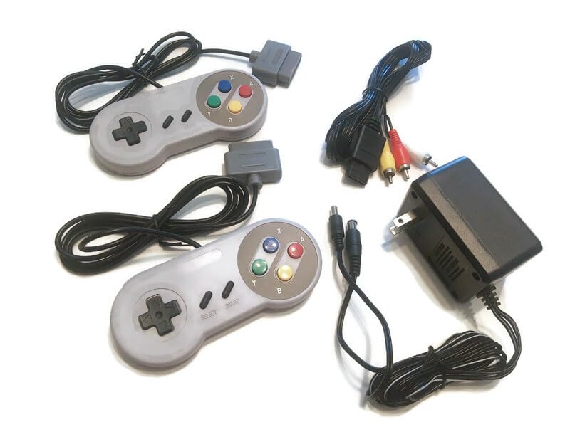 Whip Emotions AC and AV Cables plus 2 10 foot cord controllers compatible for SNES Console
