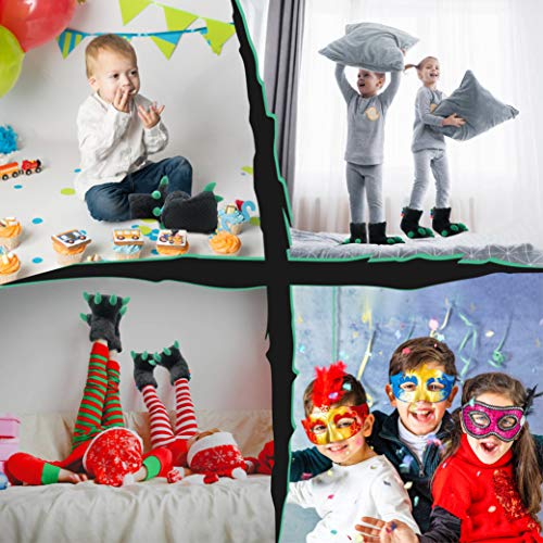 Dream Bridge Jungen Dinosaurier Klaue Hausschuhe mit weichem Plüsch und rutschfesten Greiferpunkten - Warme, flauschige Geschenke, Grau, 33.5/35 EU