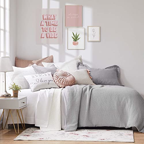 Image of Levtex Home - Mills Waffle - Twin Quilt Set - Cream Cotton Waffle - Quilt Size (68 x 86in.), Sham Size (26 x 20in.)