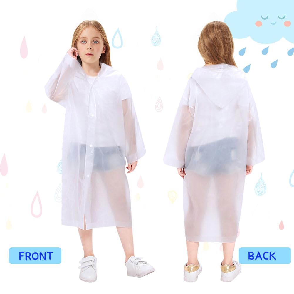 Vicloon Chubasquero Niño 2PCS Impermeable EVA Poncho Lluvia Capucha Espesar Altura 120-150 cm