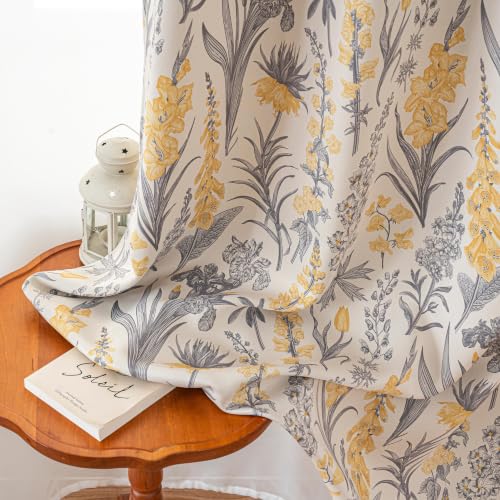Image of Vintage Botanical Floral Blackout Curtains 84 Inch Length