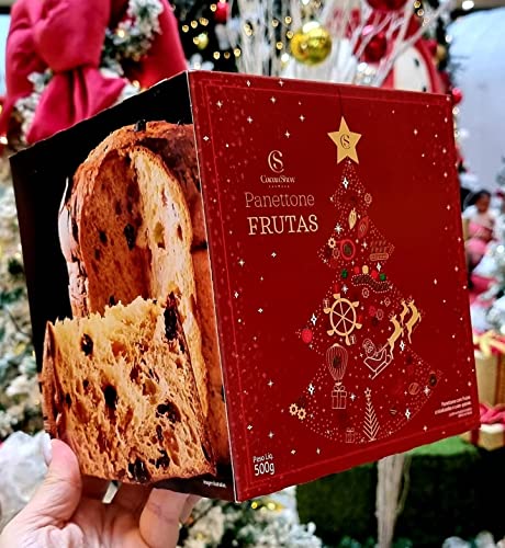 Panetone Uvas Passas e Frutas Cristalizadas Cacau Show 500g Presente de Natal