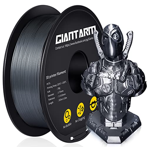 Image of GIANTARM Silver PETG 3D Printer Filament Toughness Enhanced 1kg (2.2lbs), 1.75mm Dimensional Accuracy + /-0.03mm, 1080 Feet（330m /Roll, Vacuum Package, Fit for Most 3D FDM Printer
