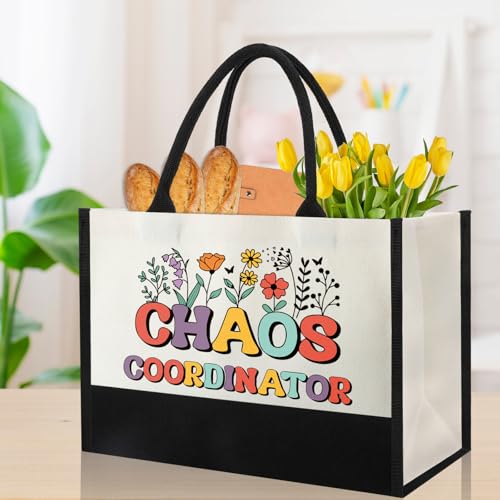 Image of Chaos Coordinator Gifts for Women, Thank you Appreciation Gifts for Coworkers Boss Lady Manager Supervisor Wedding Planner Secretary Administrator Idea for Birthday Christmas Tote Bag
