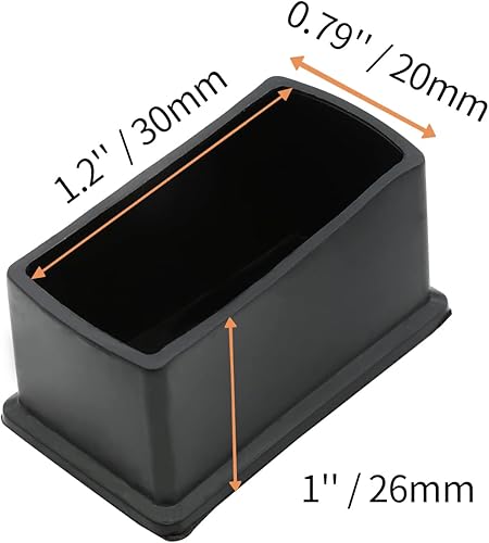 Miniatura 4 de 16 tapas cuadradas de goma para patas de muebles, de 1 x 1 pulgada, antideslizantes para patas de silla, protectores de suelo flexibles para patas