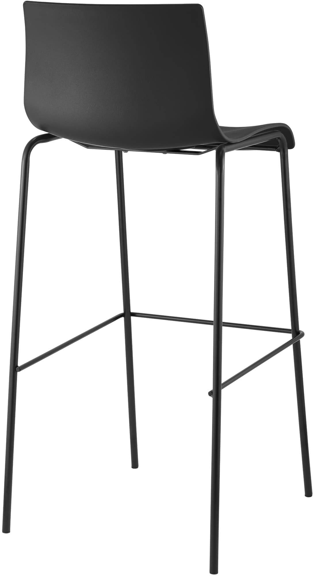 CLP 2er Set Barhocker Hover, ergonomisch mit Rückenlehne und Fußablage, Kunststoffsitz, Robustes Metallgestell, stapelbare Tresenhocker Farbe schwarz Gestell Farbe schwarz
