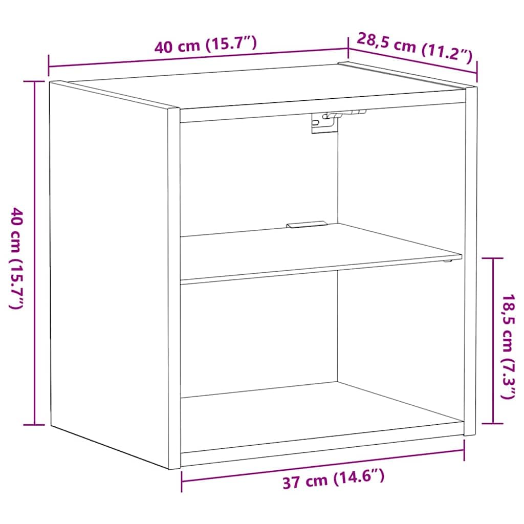 Pływający regał z oświetleniem LED, czarny, z materiału drewnopochodnego, 40 x 28,5 x 40 cm, 3 deski, miejsce do przechowywania do salonu, sypialni, biura, nowoczesne wzornictwo, oszczędność