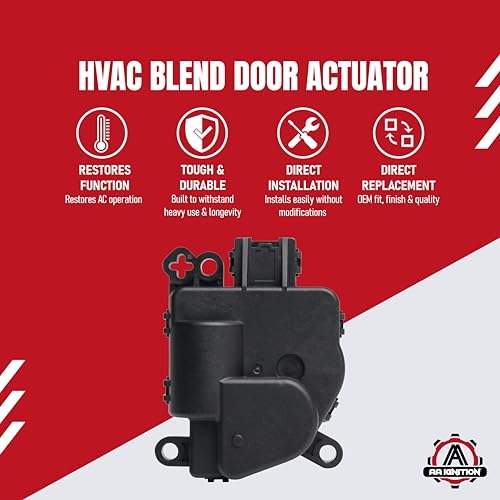 Image of HVAC Air Blend Door Actuator Replacement by AA Ignition - Compatible with Chrysler, Dodge, Jeep, Ram - Avenger, Sebring, Caliber, Journey, Compass, Patriot, Wrangler, ProMaster - 604-029, 68018109AA