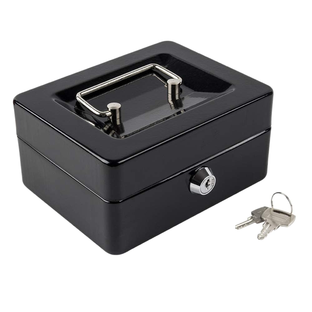 Decaller Cash Box with Money Tray Small Safe Lock Box with Key Secure Cash Drawer 591 x 472 x 315 Multicolor Durable Steel Construction-image-43