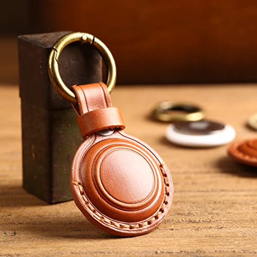image for KEEPXYZ Genuine Leather Airtag Holder Suitable for Apple Airtag Keycha