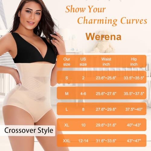 Image of Werena Tummy Control Shapewear Panties for Women High Waisted Body Shaper Slimming Shapewear Underwear Girdle Panty