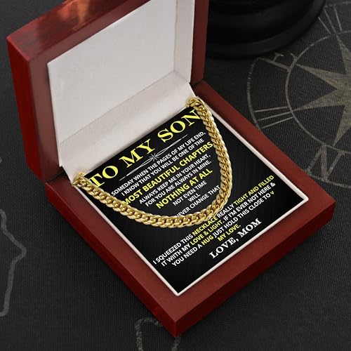 To My Son Necklace From Mom, Christmas Birthday Gift For Sons From Dad, Jewelry With Messager Card For Son, Chain For Him, Meaningful Gifts For Sons From Mother Father4