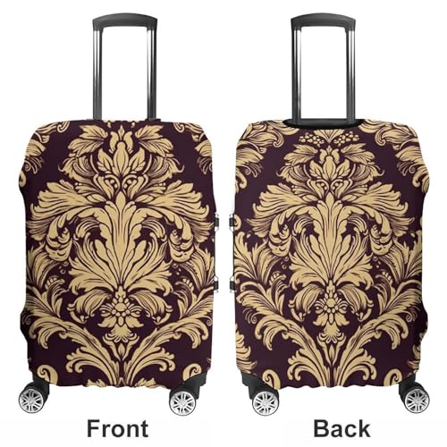 Damask Pattern Suitcase Cover Washable Luggage Cover Dust-proof Luggage Protector Cover Anti-Scratch Travel Suitcase Protector Fits 18-32 Inch Luggage3