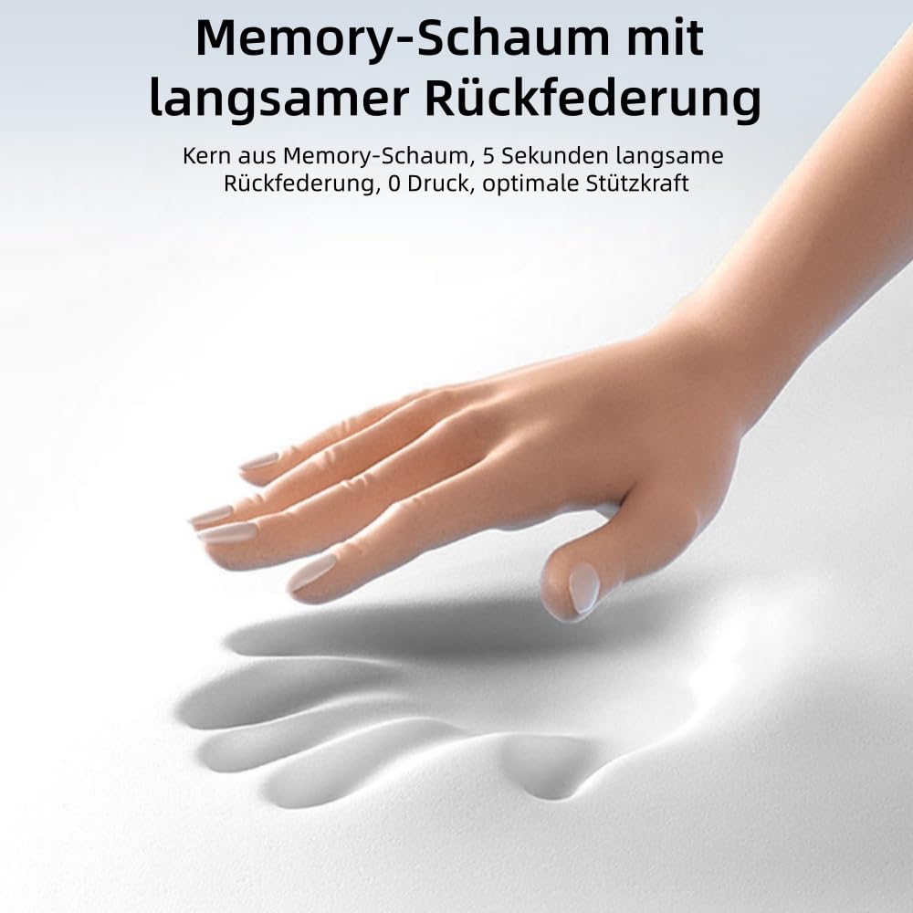 Wirbelfrei – 3 in 1 Nackenkissen mit Traktion, Wärme & Vibrationsmassage, Ergonomisches Memory Foam
