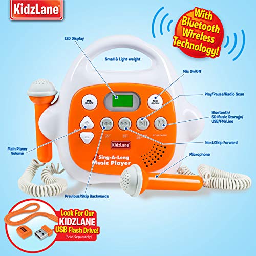 Kids MP3 Player Karaoke Machine 2 Microphone, Built in Music Storage, Bluetooth/MP3/AUX Connection