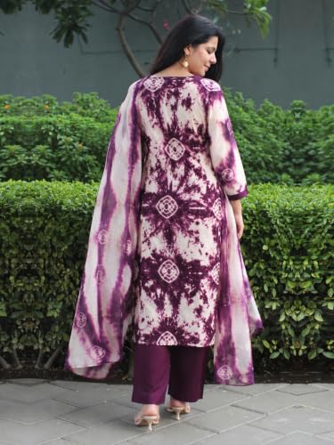 Image of GoSriKi Women's Viscose Printed Straight Kurta with Narrow Pant and Dupatta | Kurta Set for Women Suit Set for Women | Indian Ethnic Wear Designer Collection