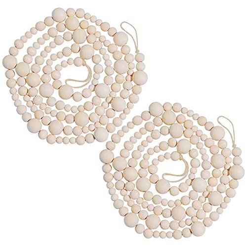 wooden bead boho christmas garland