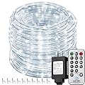 Solhice 75ft Rope Lights Outside Cool White 280 LEDs with Remote Control, Waterproof Outdoor LED Tube Light with Timer, Rope Lighting for Christmas, Deck, Patio, Bedroom Indoor (Not Connectable)