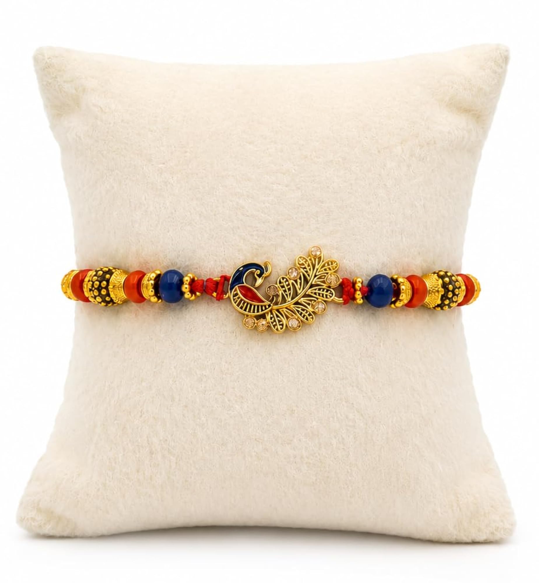 Handmade Peacock Rakhi for Brother with Gift Box & Smiley