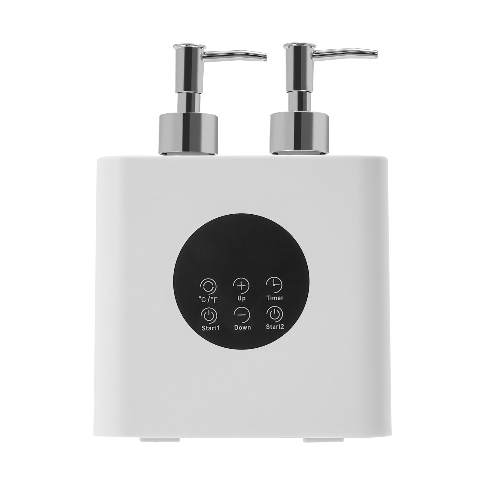 Podgrzewacz olejku do masażu, podwójny podgrzewacz oleju do masażu, dozownik butelek oleju, elektryczny podgrzewacz do butelek, 30-65°C, z 4 dozownikami oleju, timer do salonu, gospodarstwa domowego