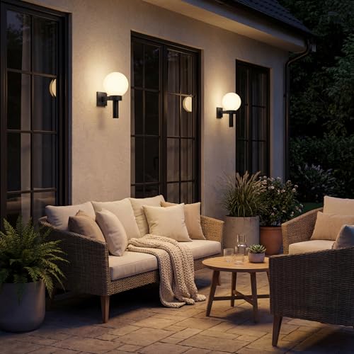 Progress Lighting Acrylic Globe 1-Light Shatter-Resistant Acrylic Shade Modern Outdoor Wall Lantern Light, Outdoor, P5626-60, Matte Black by Progress Lighting - Image 9
