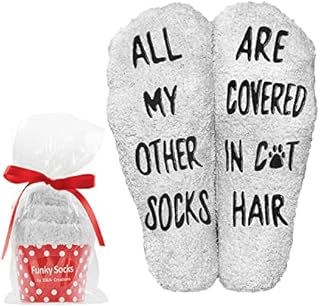 Cat Gifts for Cat Lovers Women - Our Novelty Funny Socks with Saying 'All My Other are Covered in Cat Hair' Xmas Gift Idea Wife Mum Christmas Present Birthday Gift For Her