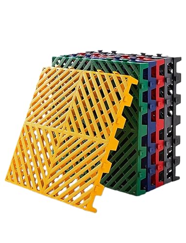 Baldosas de drenaje entrelazadas, 10 unidades, 3 cm de grosor, resistentes, antideslizantes, para garaje, jardín, patio, fácil instalación
