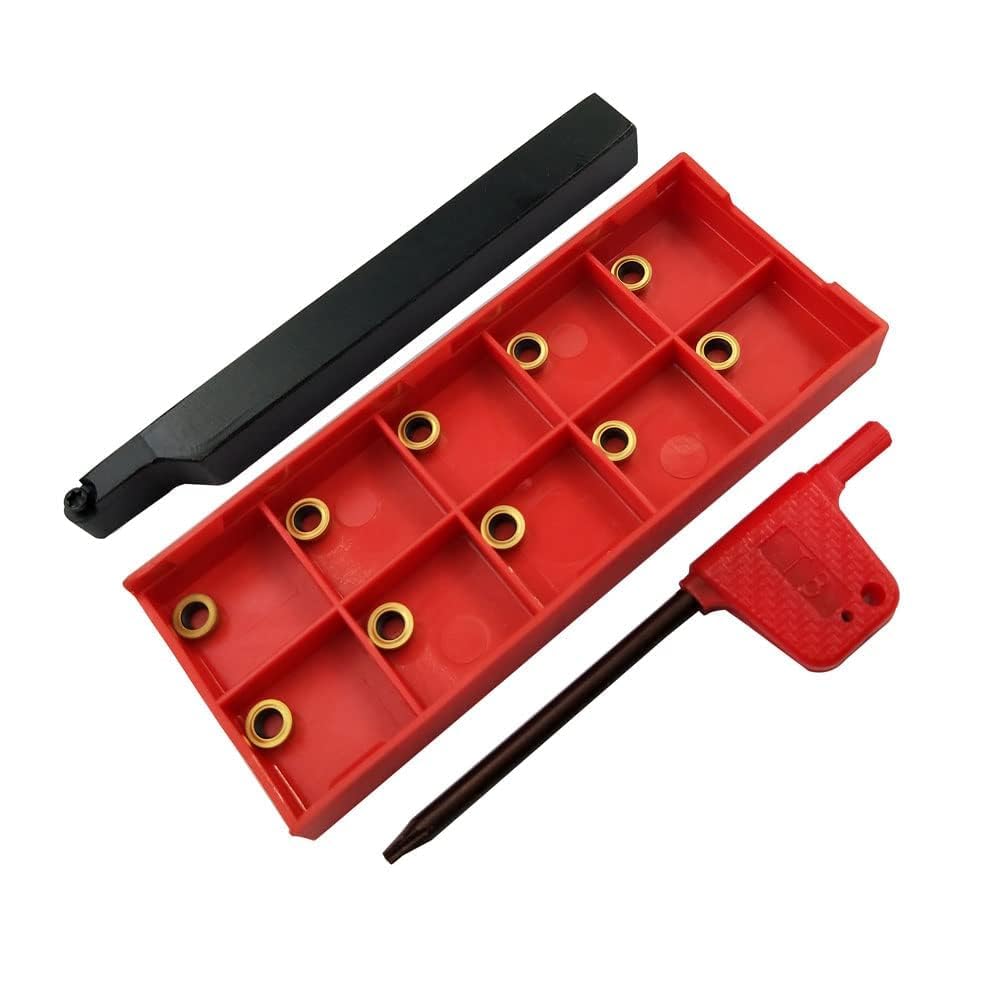 Barra di tornitura da 3/8 di pollice SRACR1010H06 Portautensili per tornitura cilindrica in metallo duro e 10 pz RCMT0602 R3 Inserti per tornitura in metallo duro