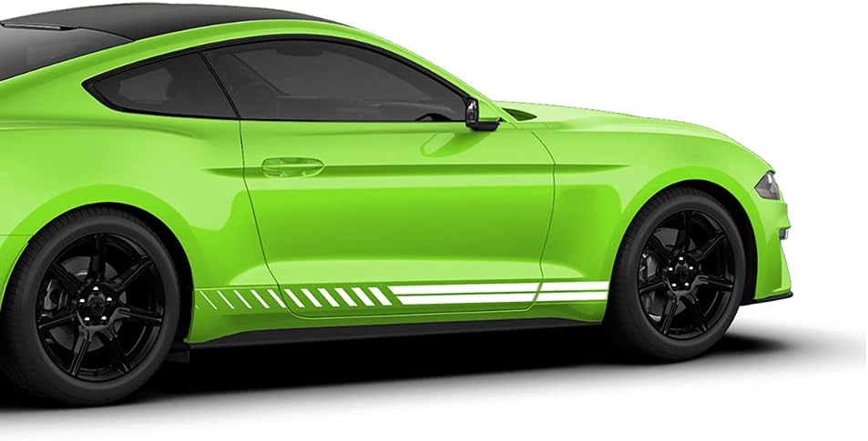 Double Thin Stripes Graphics Decals Stickers Compatible with Ford Mustang (2005-Present) (Matte Black)