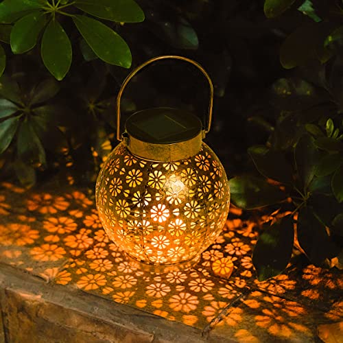 Auptiz Linterna Solar Exterior LED Colgante Solare Luz Impermeable de Decoración Solar Linterna Farol Solar Exterior Jardin Lámpara de Jardín Terraza para Mesa Fiesta Parque Boda Senderos Patio Cover