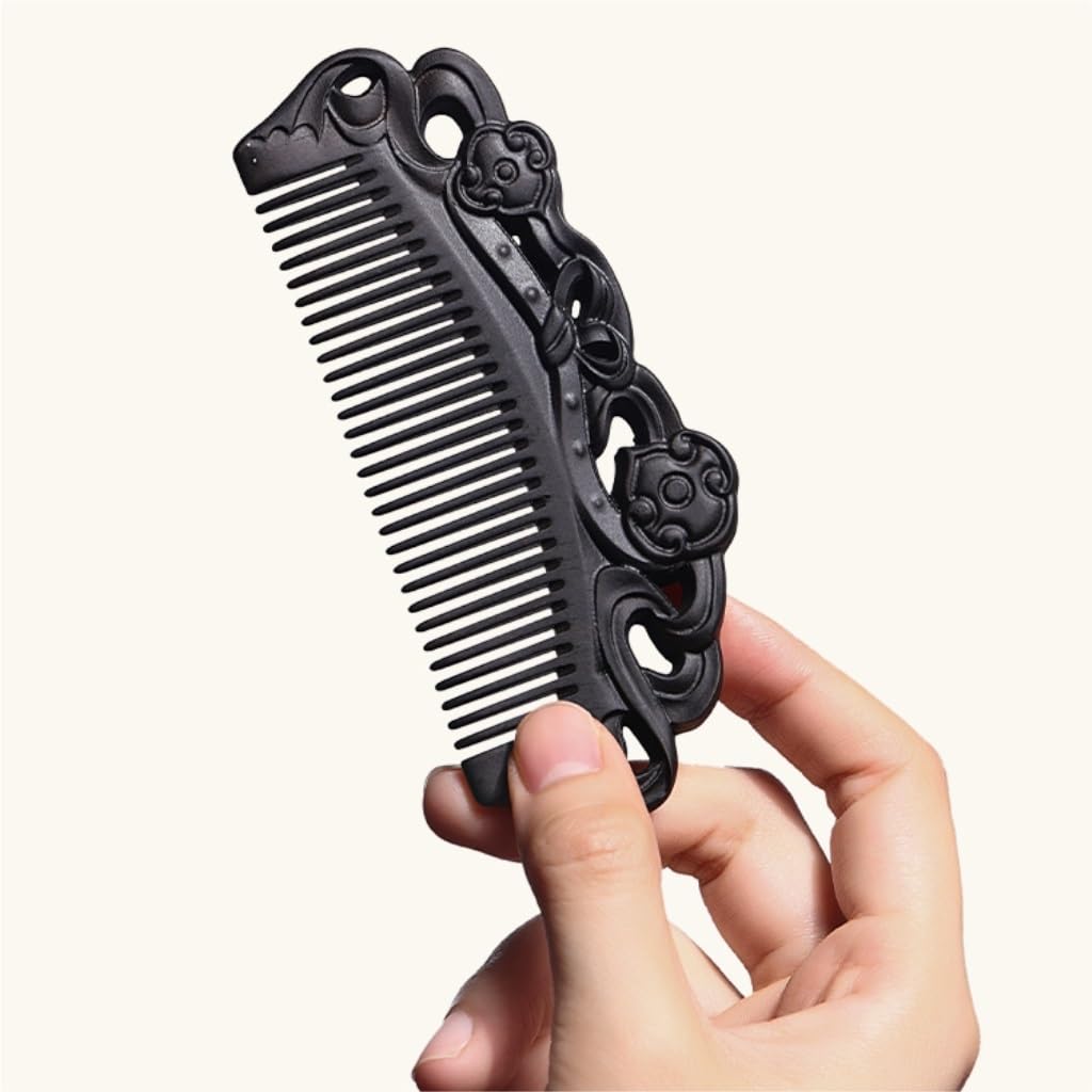 Peruka Grzebień Solid Wood Wet Hair Comb Men's Hair Comb Black Portable Travel Comb Home Bathroom Comb Duże grzebienie do włosów