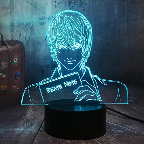 3D Illusion Lampe Led Night Light Death Note Yagami 7 Couleur Table Bureau Maison Chambre Décor De Noël Film Fans Cadeau Enfant Garçon Jouet Cover
