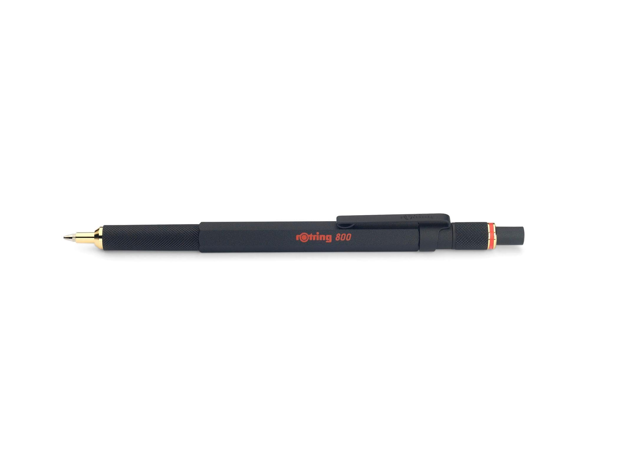 rOtring Juego de 800 bolígrafos | Punta media | Tinta negra | Barril negro | Recargable | Recambios de bolígrafo rOtring Mediano - Negro y Azul
