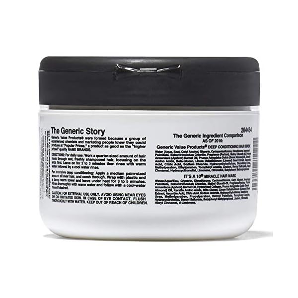 Generic Value Products GVP Deep Conditioning Hair Mask, Color Safe, Repairing, Dry Damaged Hair, Anti-Frizz, Detangling, Stops Breakage, Moisturizing