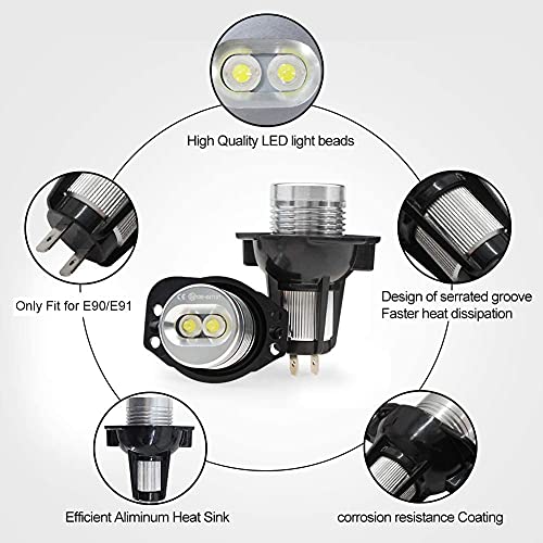 Biqing 2PCS E90 E91 6W LED Fari Angel Eyes per