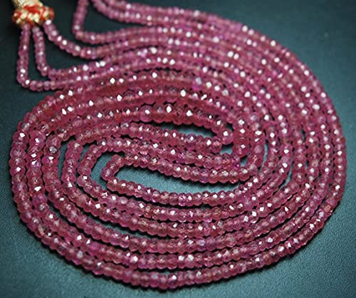 Perles saphir rose AAA en rangée pour fabriquer un cadeau d'anniversaire personnalisé
