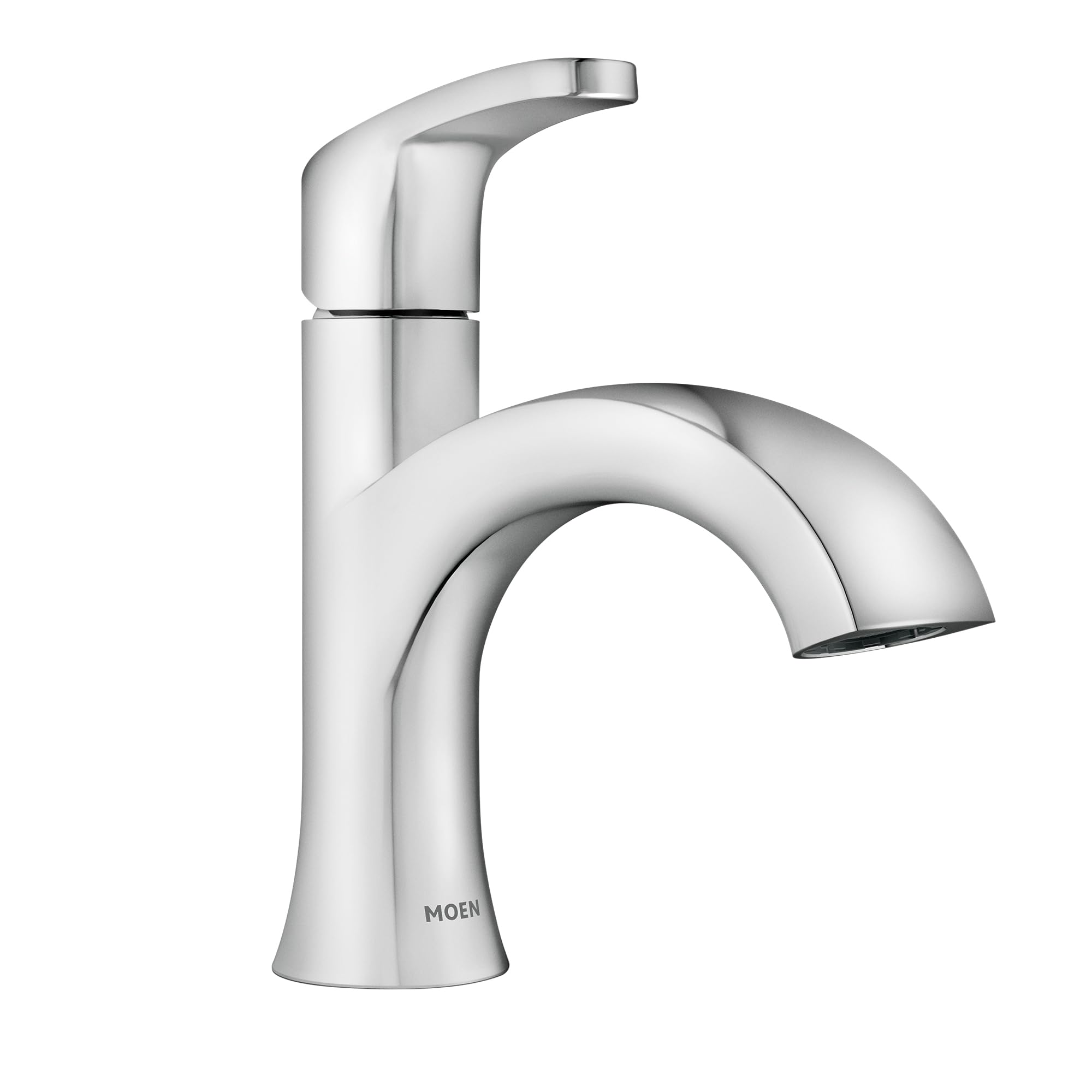 Moen Karis Chrome One-Handle Single Hole Bathroom Sink Faucet with Optional Deck Plate, 84346WaterSense