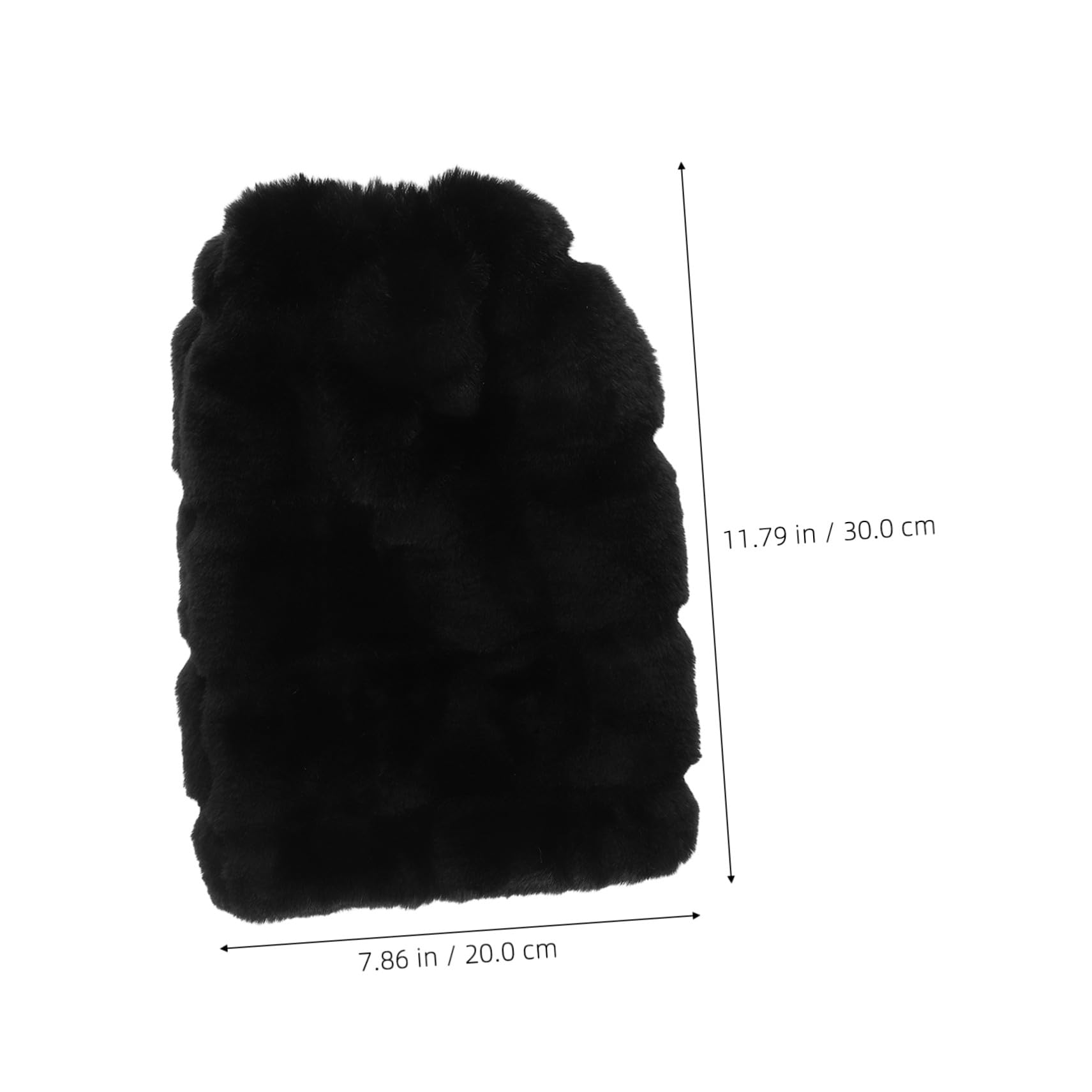 Abaodam Calentadores de Piernas para Mujer 30cm 1 Par Piel Sintética Negro