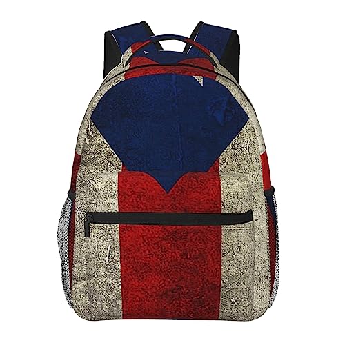 Sac à dos tête de mort et drapeau de Porto Rico pour écolier