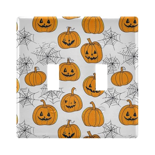 UMIRIKO Halloween Pumpkins and Spider Webs Light Switch Cover Plate Covers Decorative Double Toggle Home Decor 202b6655