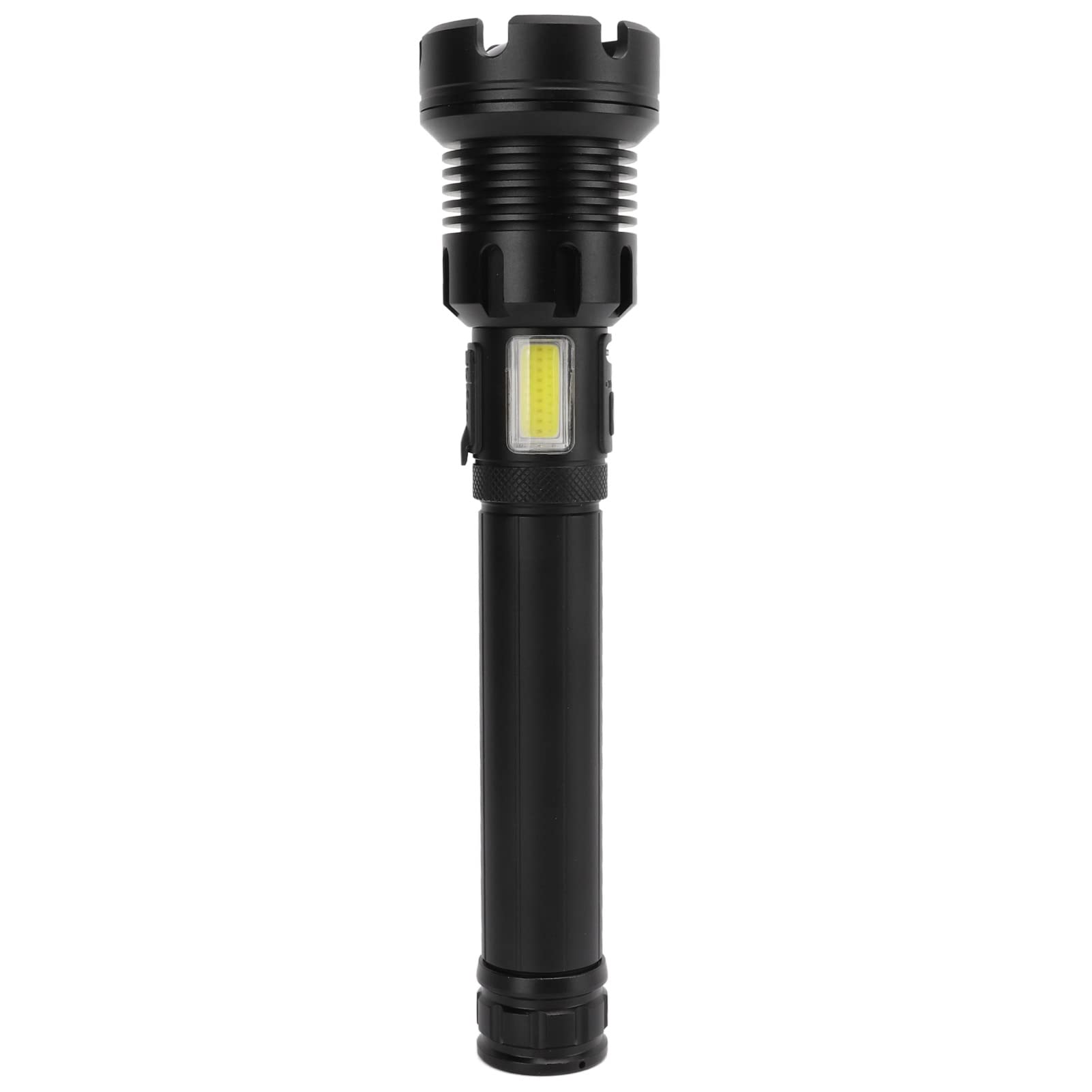 Shanrya Red and White Bright Flashlight, Rechargeable LED Display Power Display USB Rechargeable Flashlight Telescopic Zoom Waterproof for Outdoor