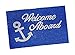 Lalizas PVC Welcome Mat, 15.7 x 23.6-Inch, Blue with White Text