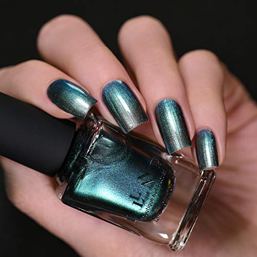 Image of ILNP Stardust - Unique Silver to Teal Ultra Chrome Nail Polish