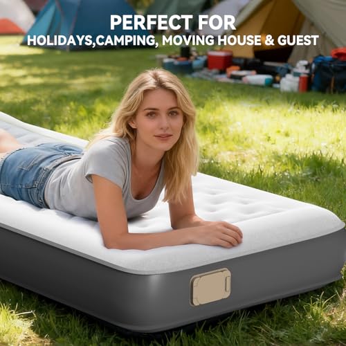 HiiPeak Single Inflatable Bed Air Mattress with Built-in Pump, Blow Up Bed, Self Inflating TPU ECO Folding Guest Air Bed All Night Stability No Lost Air, No Peculiar Smell for Camping, Home, Guests - Image 8