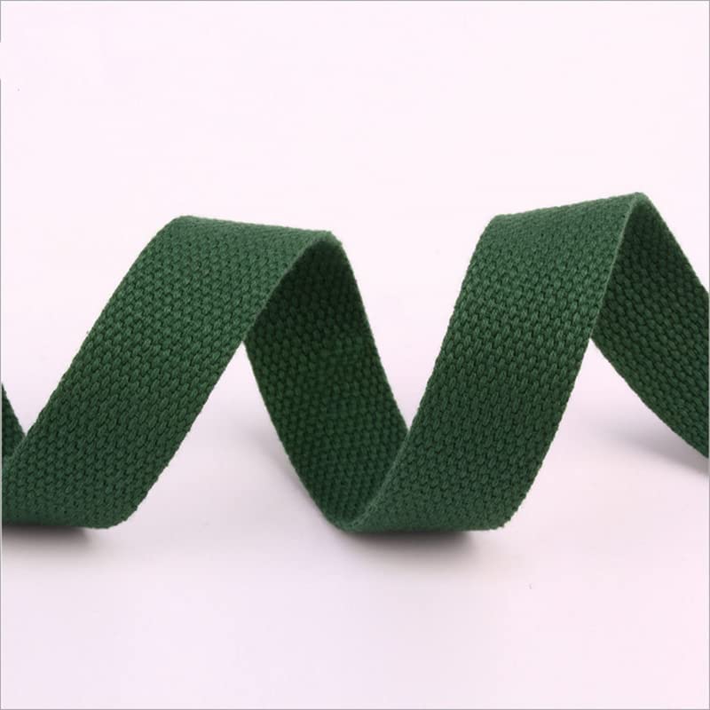 Heavy Cotton Webbing Bag Straps 38mm 24 Colours Canvas Tape Ribbon (Dark Green, 10 metre)