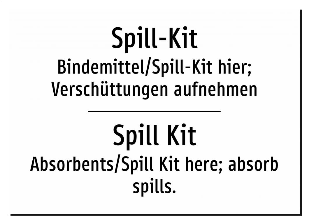 34199-DEEN-T-06 | Spill-Kit Schild/Aufkleber | Deutsch Englisch
