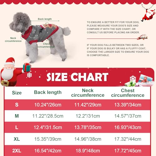 FWLWTWSS Weihnachten Hundepullover, Winter Warmer hundepulli Sweater mit Rollkragen, Geschenke für kleine und mittelgroße Hunde Medium